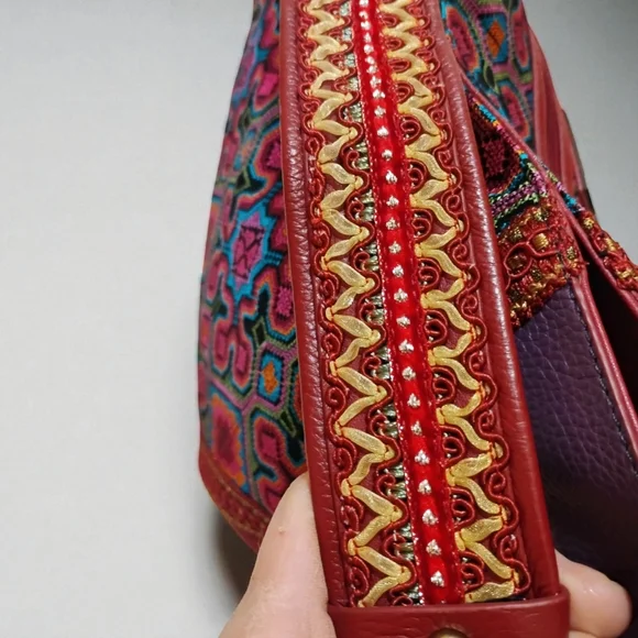 Vintage Sharif 90s Multicolor Global Tapestry Hobo - Picture 6 of 10